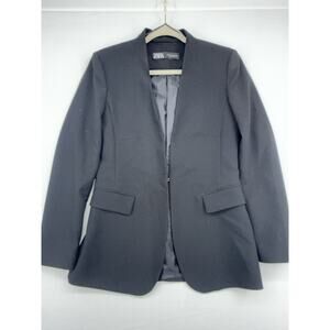 Zara Women’s Black Blazer Single Breasted Notch Lapel Size M Lined Career Preppy